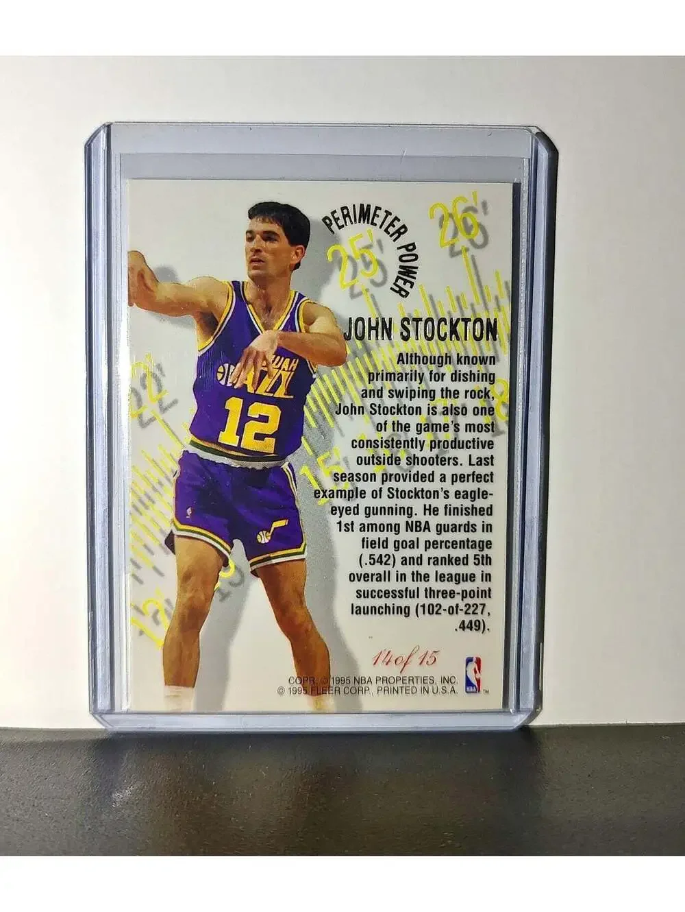 John Stockton 1995-96 Flair NBA #14 Perimeter Power Card